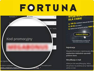 Fortuna Fortuna bonus code form screenshot