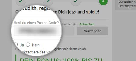 Unibet Unibet bonus code form screenshot